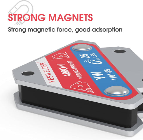 YESWELDER 25 LB Welding Magnet-4 Pieces of Magnetic Welding Holder 25 LBS Holding Power Welding Accessories by YESWELDER