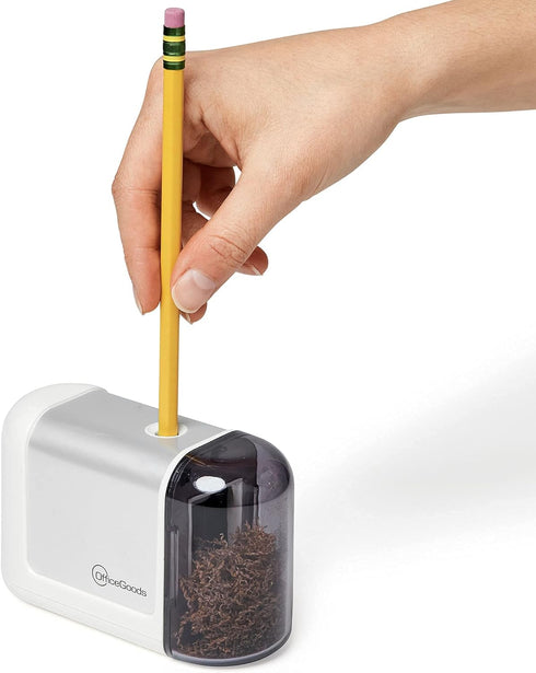 OfficeGoods Mini-Pro Electric Pencil Sharpener, Cordless Portable Battery Operated Sharpener for Home, Office & School