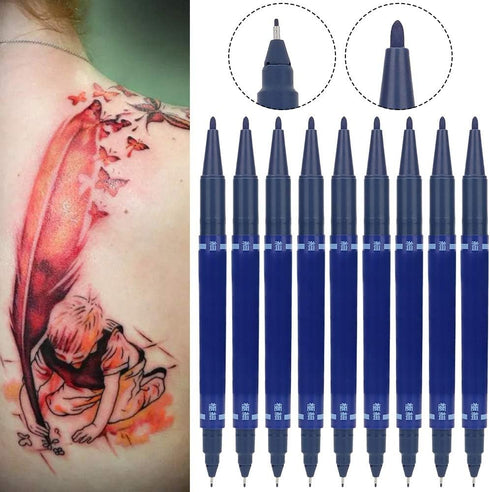10pcs Joyzan Marking Pen, Double End Marker Piercing Positioning Tool Removable Markers Aesthetic Procedures Surgical