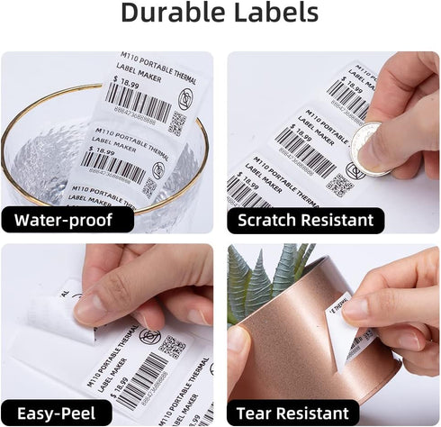 Phomemo M110 Label Paper, 40x30mm Compatible with M110 M200 M120 M220 M150 M250 M260 M108 M100, 230pcs/Roll