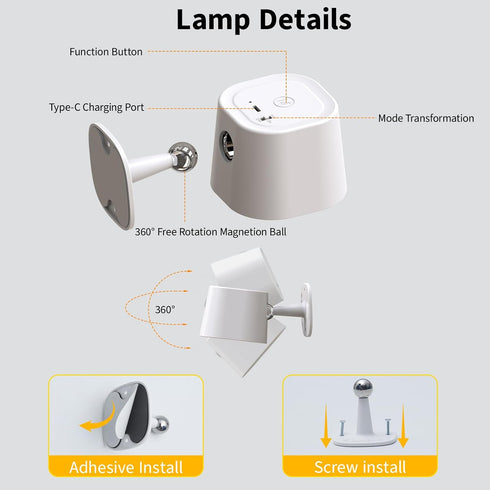 Dengfire 11 Dimmable 2200mAh Motion Sensor Wall Light with Remote Control, Lighting Mode & Wireless Wall Sconces