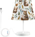 3 ALAZA Bedside Lamp Bears Read Books Cute Table Lamp for Bedroom Desk Lamp with USB Port LED Nightstand Color