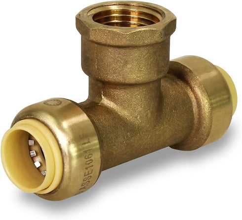 Everflow Supplies Pushlock Female Center Tees UPCTF12, Push x Push X Female 1/2 Inch, Quick Installation