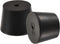 MECCANIXITY Rubber Tapered Plug 27mm to 34mm with Hole for Test Tubes, Black, 3 Pieces