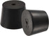 MECCANIXITY Rubber Tapered Plug 27mm to 34mm with Hole for Test Tubes, Black, 3 Pieces