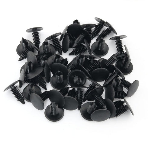 50PCS Black Plastic Nylon Rivet Clips, Furniture Assembly Fasteners for Vapor Barrier and Christmas Tree