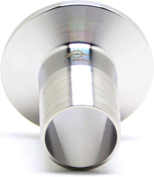 QiiMii SS304 1.5" Tri Clamp to 1" Hose Barbed Adapter, Sanitary Hose Pipe Fitting