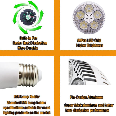 45W PAR38 30pcs LEDs Warm White Spotlight Bulb, E27 Project Tracking Light, 24 Degree Beam