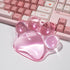 Hunfuthr Cat Paw Mouse Wrist Rest, Pink Gel Clear Mouse Wrist Support Pad, Cute Ergonomic Wrist Cushion for Mouse, Soft