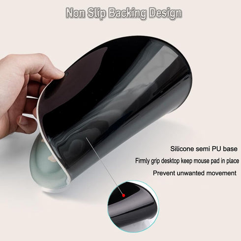 Wrist Support Mouse Pad with Non Slip Rubber Base, 8.75in X7.5in Small Mouse Mat for Home Office (Pink Floral)