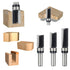 3PCS 1/2 3/4" 2", 1-1/2", 1-1/4" Pattern Flush Trim Router Bit Shank, Dia, Stable Double Bearing Guides, Top Bearing