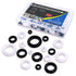 Glarks 200Pcs Black/White Round Rubber Grommet Assortment Kit - 9 Sizes for Electrical Wiring