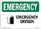 OSHA Emergency Sign - Oxygen, Vinyl Label Decal for Business, Construction Site, Warehouse, Made in USA