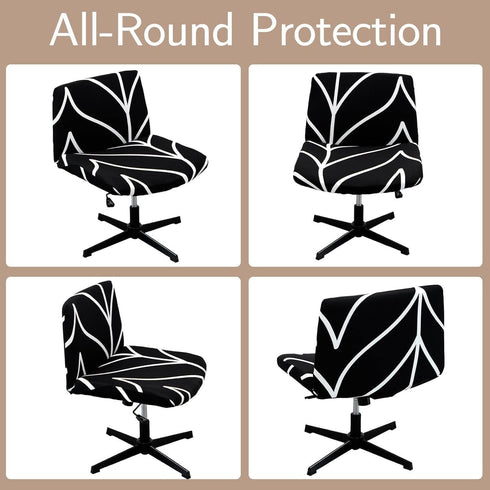 Generic Armless Kitchen,Wedding,Party(Style1) Office Chair Cover,Soft Washable Printed Seat Covers,Stretch Anti-dust