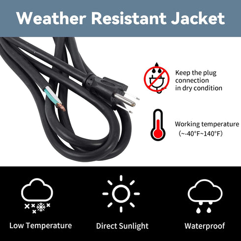 EP 2 Pack 3 ft 14/3C SJTW Appliance and Power Tool Cord, Heavy Duty Replacement Cable