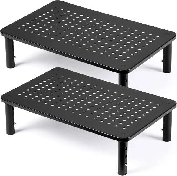 DOLALIKE 2 Pack Desktop Riser, 3 Height Adjustable Monitor stands for 2