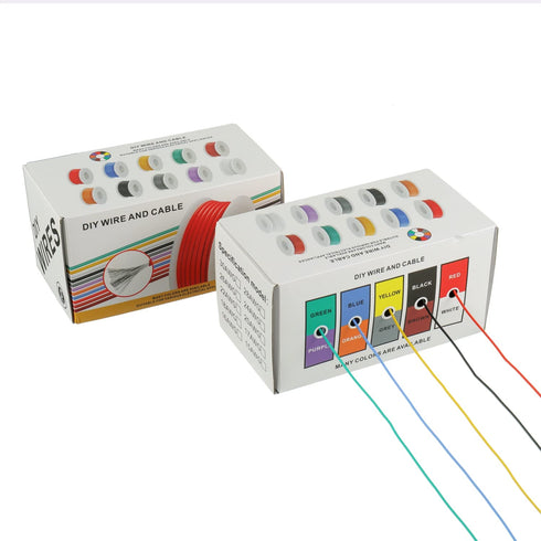 BOJACK 28 AWG Flexible Silicone Wire Electric Wire Hook Up Wire Kit, 300V Cables with Heat Shrink Tubings