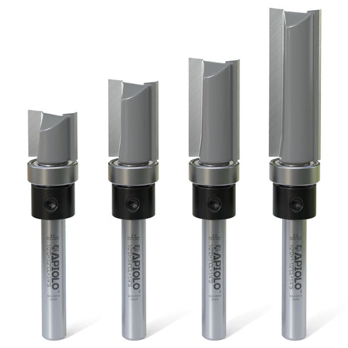Professional 4 PCS Pattern Flush Trim Router Bit Set 1/4 Inch Shank,