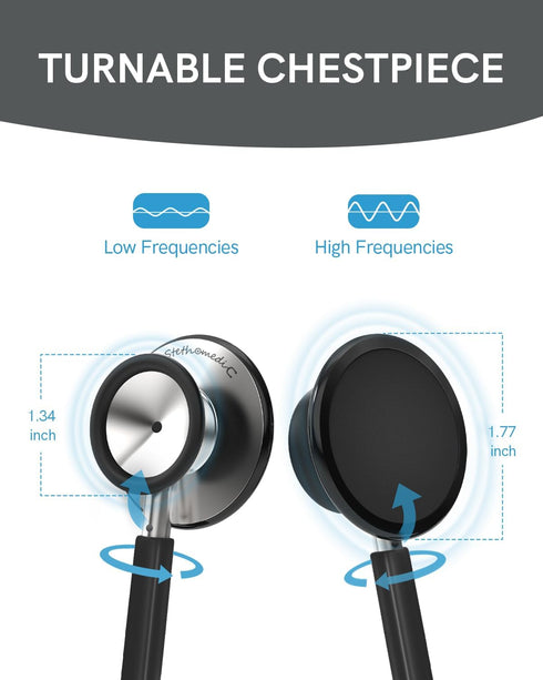 FriCARE Dual Head Stethoscope for Nurses, Medical Students, Paramedics, FSA/HSA Eligible Estetoscopio (Black Tube)