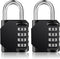 ZHEGE 2 Pack Outdoor Combination Lock, 4 Digit Resettable Weatherproof Padlock for Gym, School, Gates, Doors (Black)