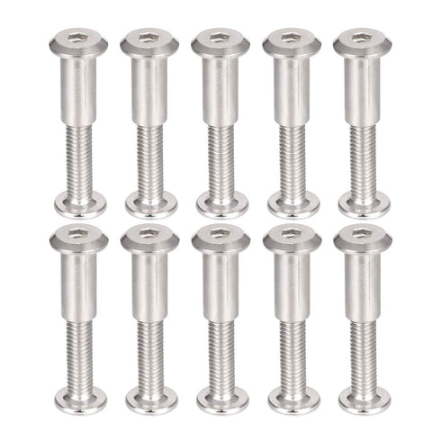 uxcell Screw Post Fit for 5/16"(8mm) Hole Dia, Male M6x30mm Belt Buckle Binding Bolts Leather Fastener Carbon Steel (10