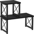 Honiter 2 Tier Desktop Organizer Shelf, Freestanding Small Bookshelf for Office Storage, Black Desk Display Rack