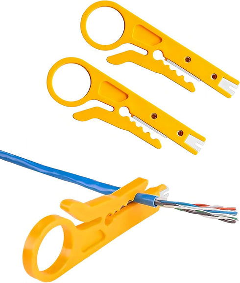 Mini Wire Stripper 3 Pcs for Network Wire Cable, RJ45/Cat5/Cat6 Data Cable, Telephone and Computer UTP Cable