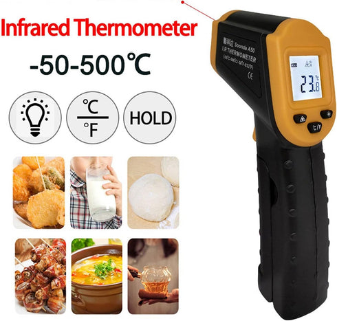 VGVGV Brix Refractometer, Infrared Thermometer Meter,Instrument Industry Kitchen Oil Water Baking IR Thermometer