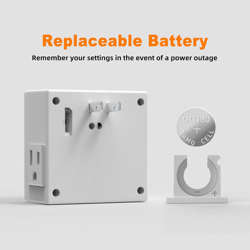 Indoor Digital Light Timer, 7 Day Programmable Plug in Outlet Timer, 2 Grounded Outlets for Lamps