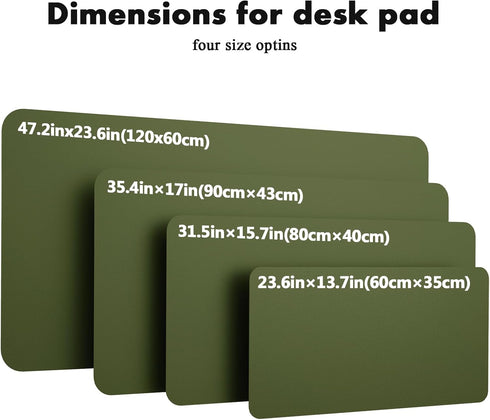 YSAGi Double-Sided Desk Pad, 35.4"x17" Leather Desk Mat, Eco Cork Desk Pad Protector for Office/Home (Olive Green)