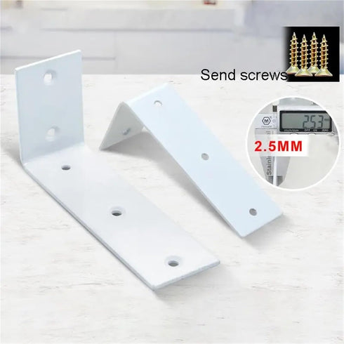 ULJOJE 2.5MM 90 Thick Large Corner Degree Right Angle Plus Fixed Lengthened Angle Iron L-Shaped Triangle Bracket Shelf