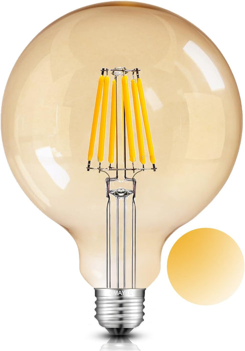 OMAYKEY 10W Dimmable Large LED Globe Bulb 80W Equivalent 800 Lumens, 2700K