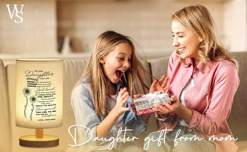 WSYEAR Mother Daughter Gift Table Lamp, Gifts for Daughter from Mom for Birthday Anniversary Wedding
