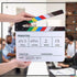 Hilitchi Acrylic Plastic Slate, 25x30cm/10x12" Dry Erase Director's Film Clapboard with Color Sticks