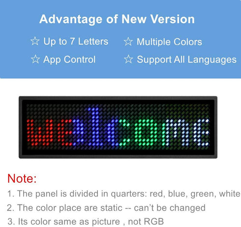 LED Name Badges, OUHL Upgraded Name Tag Cellphone Programmable Rechargeable Business Badges with Magnet Pin