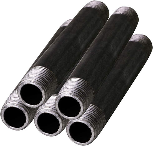 Everflow Supplies NPBL3860-5 Black Nipple Pipe, 1/8" x 6"