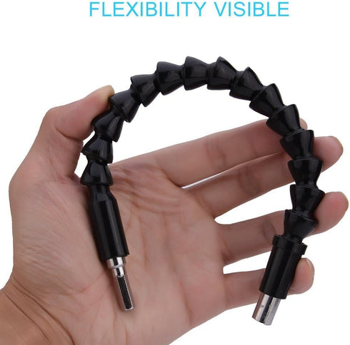 Black Flexible Extension Screwdriver Set, 11.6inch Drill Attachment Bit for Electrical Screwdriver or Hand Drill