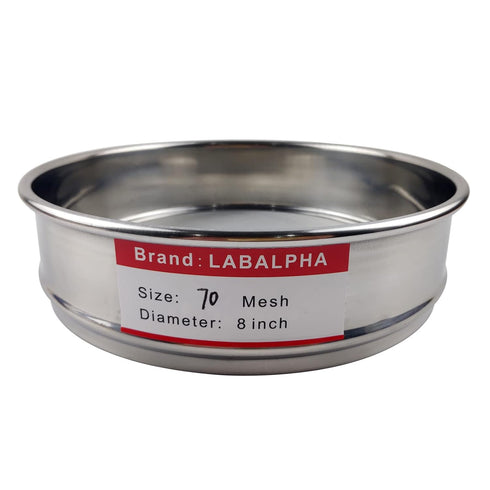 LABALPHA 70 Mesh Test Sieve, 8'' Diameter, 304 Stainless Steel Wire Cloth, 0.22mm