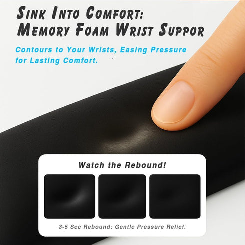 Set (03White) Ergonomic Wrist Rest for Keyboard and Mouse | Cooling Gel & Slow-Rebound Memory Foam Palm Support Pad |