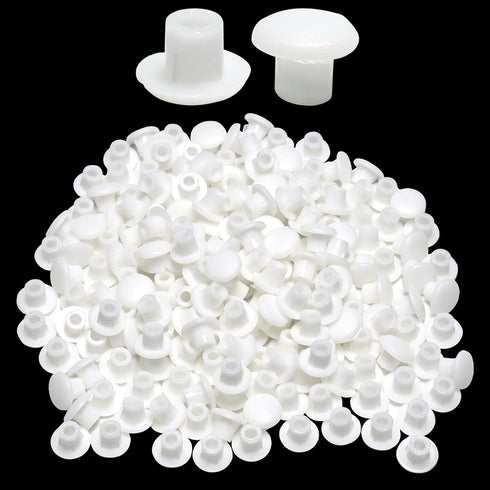 100Pcs 3/16 Inch Plastic Hole Plugs, 5 mm White Screw Hole Covers,