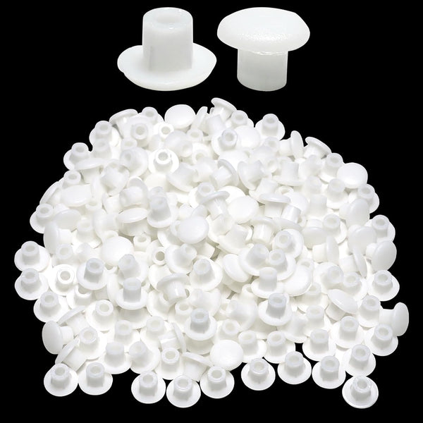 100Pcs 3/16 Inch Plastic Hole Plugs, 5 mm White Screw Hole Covers,