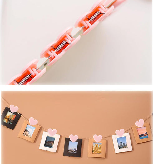 Heart Shaped Binder Clips, 30pcs, Mini Decorative Paper Clips, Paper and Bag Clips for Coffee Office Photos