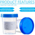 50 4oz TrelaCo Pieces Specimen Cup with Lid and Label Disposable Specimen Container Individually Wrapped Screw Cap Leak
