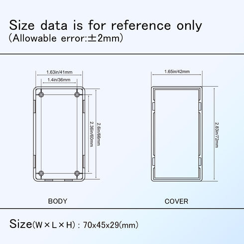 Project Box 8 Pieces Small Electrical Junction Box ABS Plastic Enclosure Power Case White 2.76" x 1.77" x 1.14"