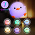 7 Duck Night Light for Kids, Colors Cute Duck Bedside Lamp for Baby Nursery, Rechargeable Silicone Squishy Night Light