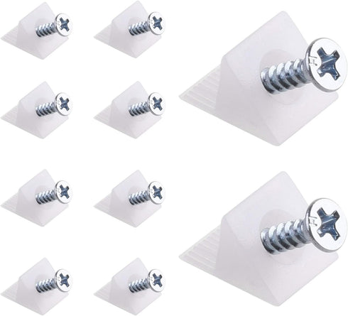 Canomo 50 Packs Plastic Furniture Bottom Sagging Repair Wedges, 90 Degree Drawer Angle Code Bracket with Screws
