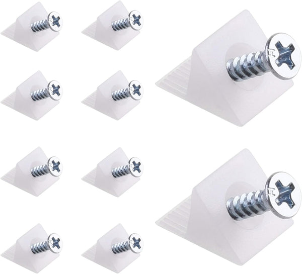 Canomo 50 Packs Plastic Furniture Bottom Sagging Repair Wedges, 90 Degree Drawer Angle Code Bracket with Screws