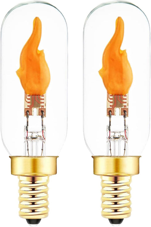 SHUWDKAR E12 Flickering Flame Bulb, Realistic Flame Effect LED Chandelier Candelabra Base,