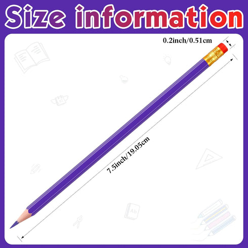 Zhanmai 24 Pieces Checking Erasable Pencils Pencils Pre-Sharpened #2 HB with Erasable Tops for Checking Map Coloring Tests Grading(Purple) by Zhanmai