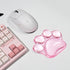 Hunfuthr Cat Paw Mouse Wrist Rest, Pink Gel Clear Mouse Wrist Support Pad, Cute Ergonomic Wrist Cushion for Mouse, Soft